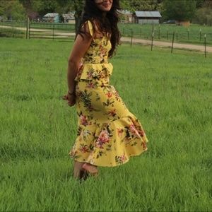 Antonio Melani Yellow Floral Dress size 4